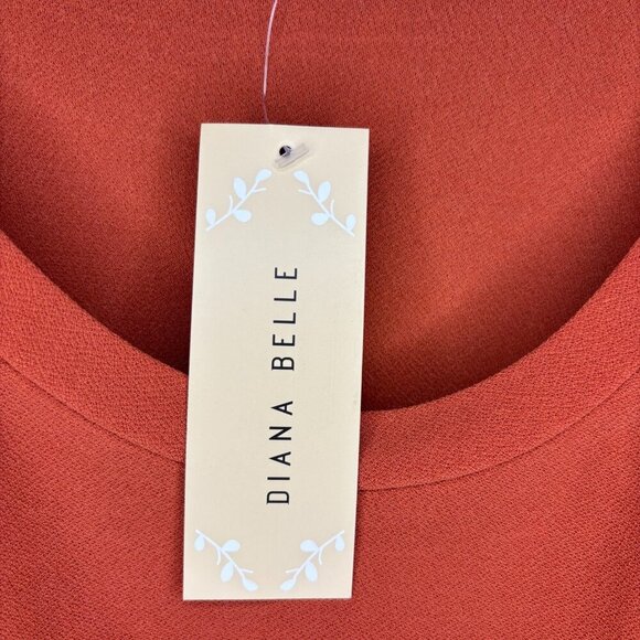DIANA BELLE NEW Short Sleeve Top Womens XL Pocket Detail Orange - Picture 6 of 7